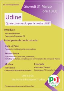 Al via a Udine le iniziative dei laboratori del Pd. Tre le